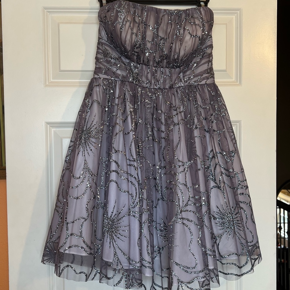Junior 7/8 strapless cocktail dress